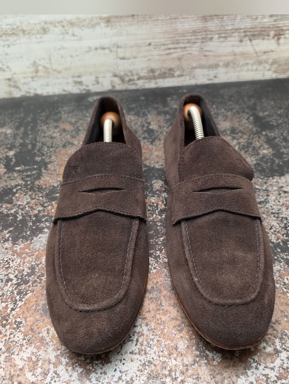 Gordon Rush Cartwright Penny Loafers Shoes Sz 9.5 Used Brown Snuff Suede 201392